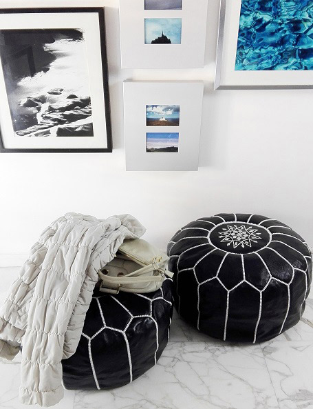 Pouf nero marocchino