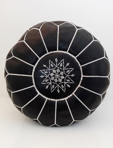 Black Moroccan Pouf