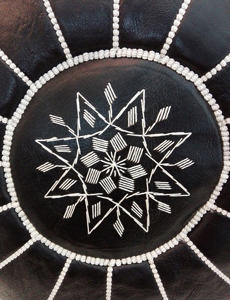 Black Moroccan Pouf