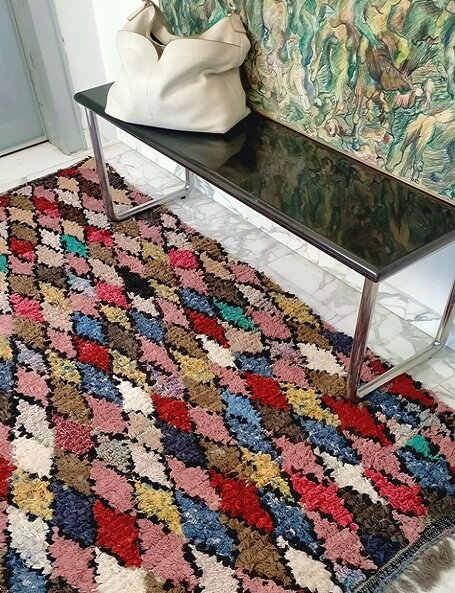 Tappeto multicolore Boucherouite