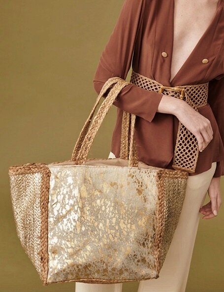 borsa in cavallino e juta