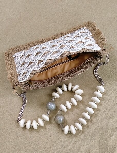 Raffia Clutch