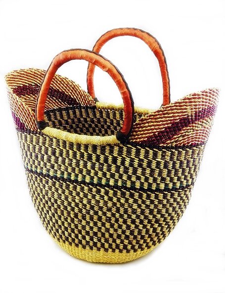 borsa mare paglia con manici in pelle