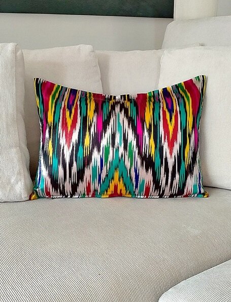 Cuscino rettangolare ikat