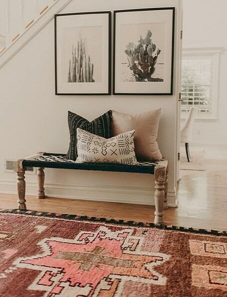 White Mudcloth Pillow