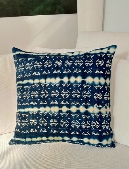 Blue Mudcloth Pillow
