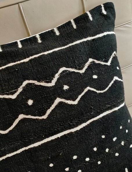 Black Mudcloth Pillow