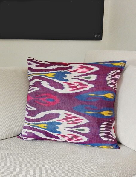 Cuscino colorato ikat