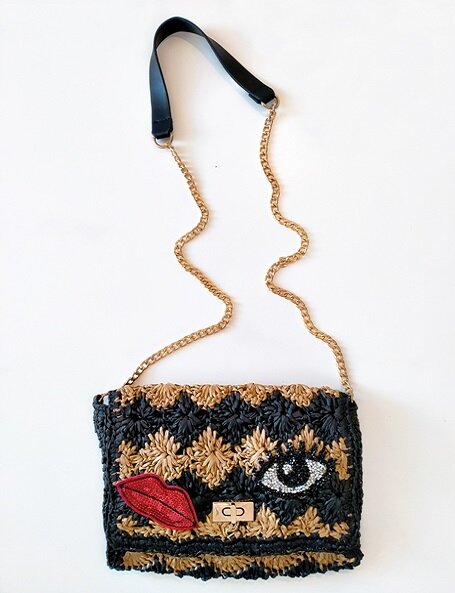 Borsa all uncinetto di rafia