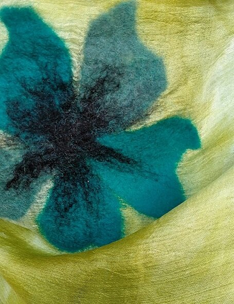Felt and silk scarf