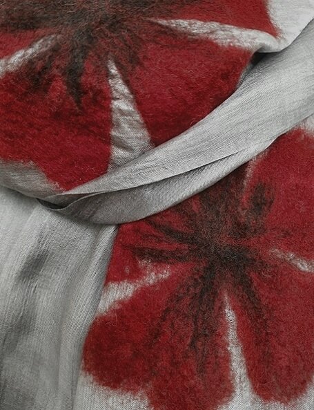 Felt and silk scarf