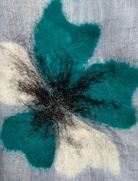 Felt and silk scarf