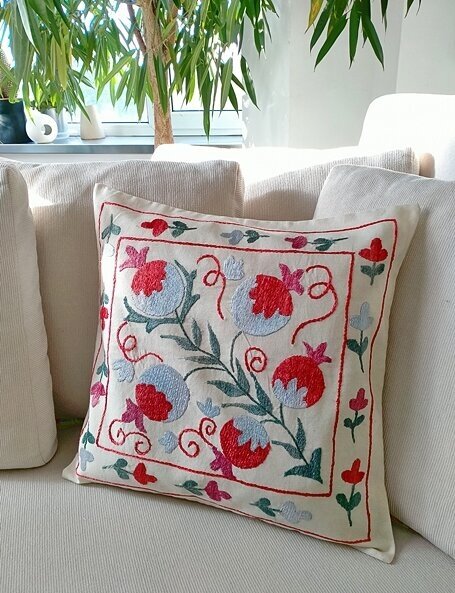 Suzani pillow hand embroidered