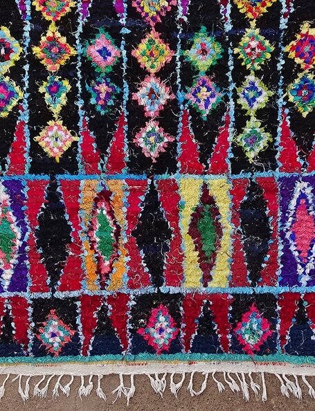 Tappeto colorato Boucherouite
